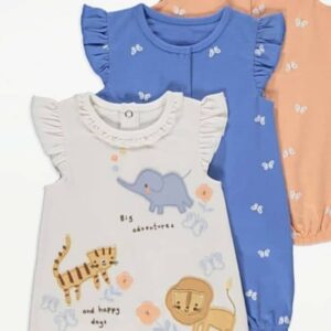 George 3 Set of Baby Girls Rompers